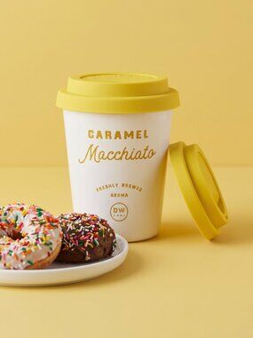 DW Home Salted Caramel Macchiato Coffee Mug Cup Candle